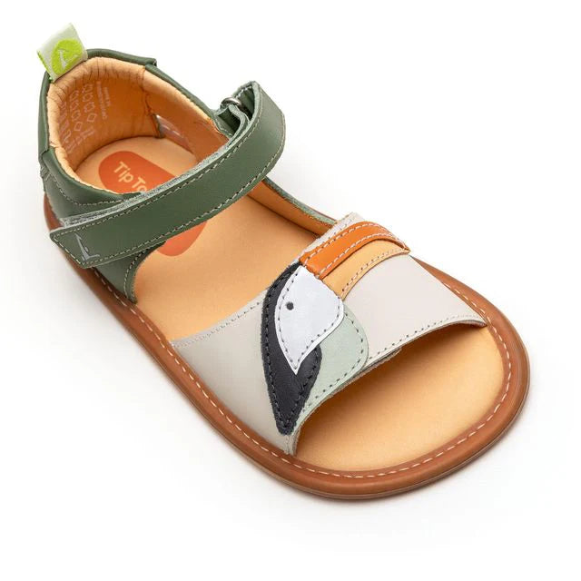 Sandalia Barefoot Tucan Tapioca y verde