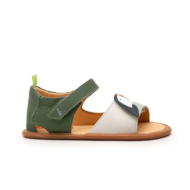 Sandalia Barefoot Tucan Tapioca y verde