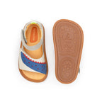 Sandalia Barefoot Crunchy Tapioca y Azul