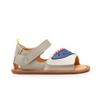 Sandalia Barefoot Crunchy Tapioca y Azul